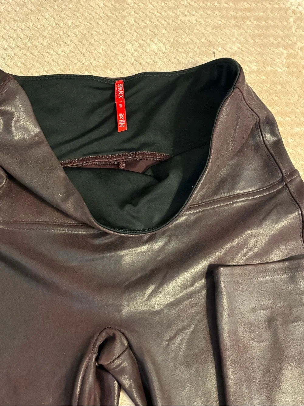 SPANX Dark Maroon High-Waist Shapewear Leggings